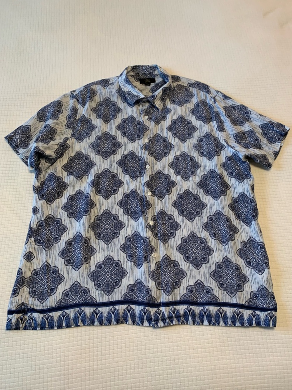 Club Room blue medallion linen shirt